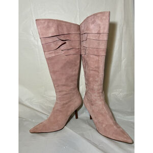 GCI Collezione Grant Tall pink Boots Suede Stiletto Heel Pointed Toe Size 9